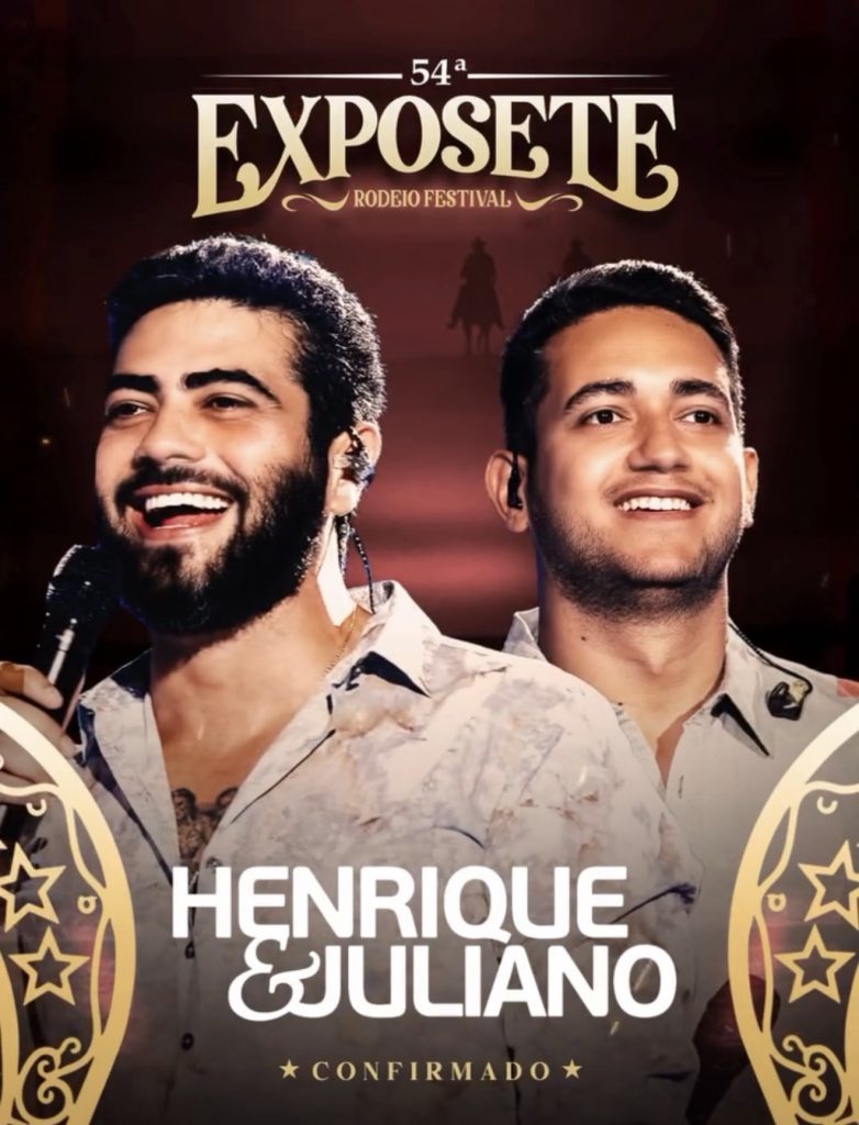 Henrique & Juliano estão confirmados na Exposete 2026