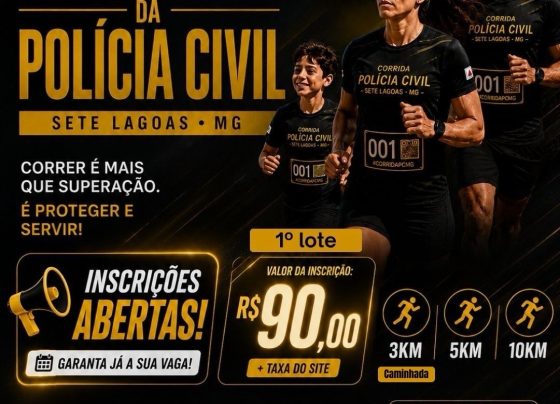 Inscrições abertas para a 1ª Corrida da Polícia Civil de Sete Lagoas
