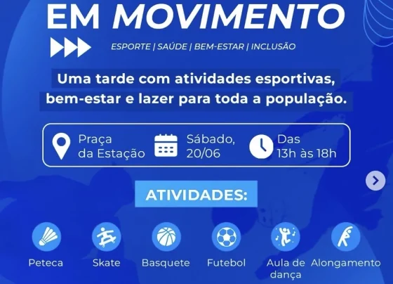 Pedro Leopoldo em Movimento leva esporte, saúde e lazer à Praça da Estação neste sábado