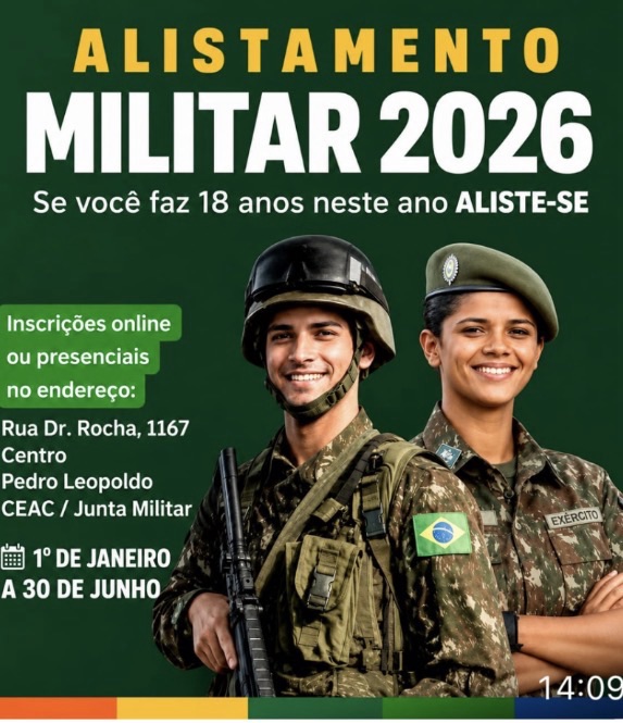 Prazo para alistamento militar segue aberto em Pedro Leopoldo