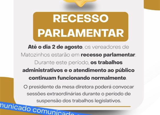 Câmara de Matozinhos entra em recesso parlamentar até 2 de agosto