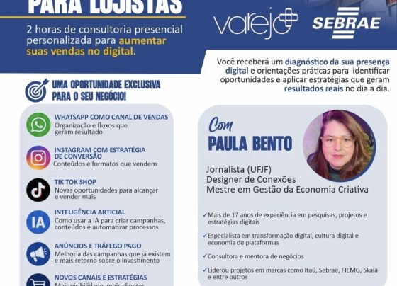 Consultoria gratuita para lojistas tem vagas limitadas em Pedro Leopoldo