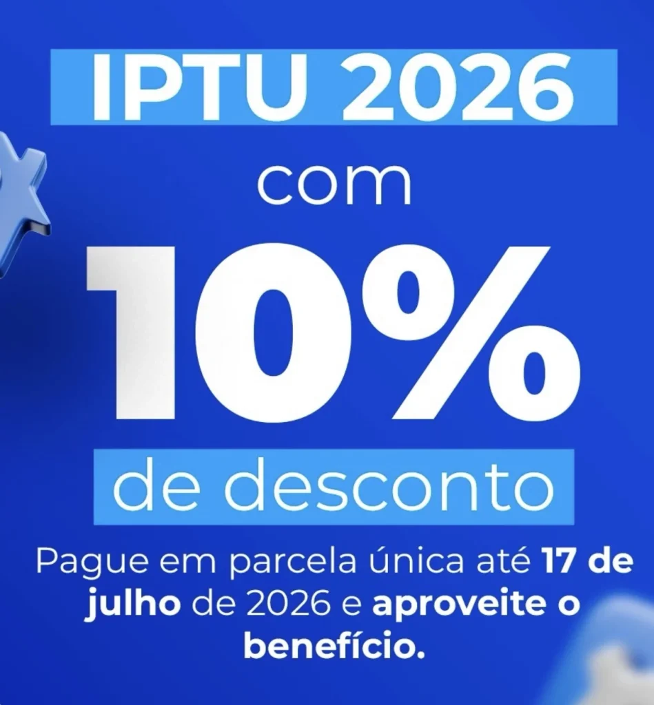 Contribuintes de Pedro Leopoldo têm até sexta-feira para garantir 10% de desconto no IPTU 2026