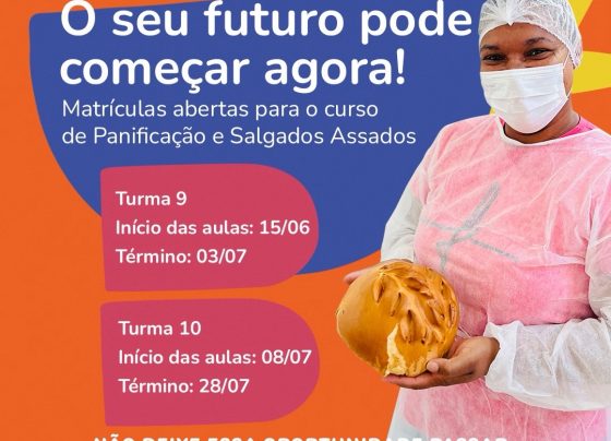 Curso gratuito de Panificação e Salgados Assados abre últimas vagas em Matozinhos