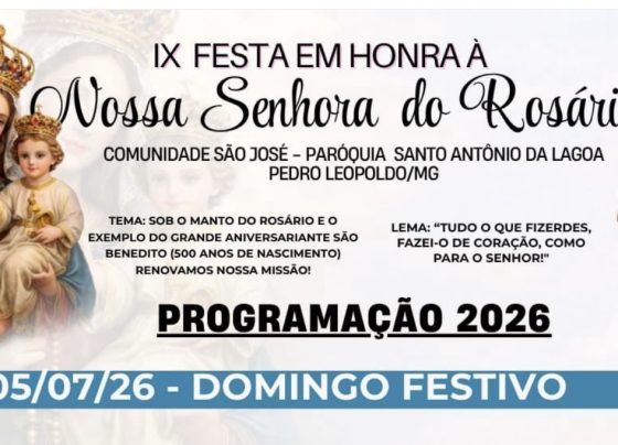 IX Festa em Honra a Nossa Senhora do Rosário reúne fiéis neste domingo em Pedro Leopoldo