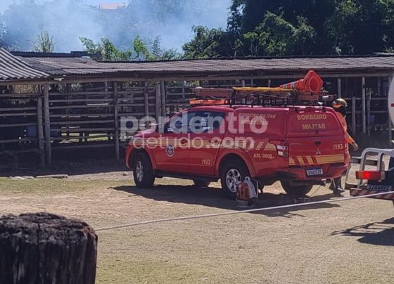 Incêndio em lote coloca casas em risco na Tapera, em Pedro Leopoldo