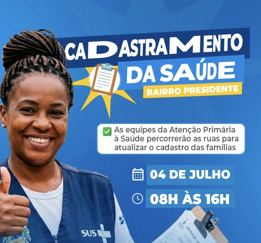 Mutirão de cadastramento será realizado no bairro Presidente neste sábado em Matozinhos