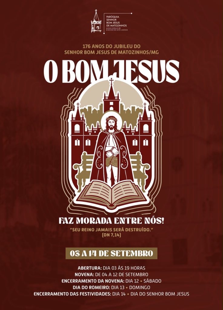 Paróquia divulga identidade visual e programação do 176º Jubileu do Senhor Bom Jesus de Matozinhos