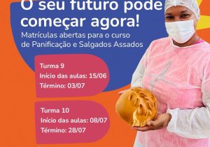 Curso gratuito de Panificação e Salgados Assados abre últimas vagas em Matozinhos