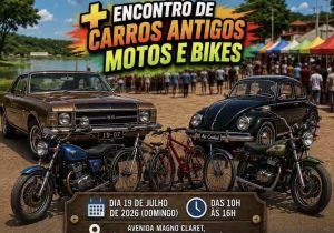Feira Encantos da Lagoa reúne carros antigos, motos e bikes em Pedro Leopoldo