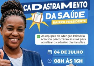 Mutirão de cadastramento será realizado no bairro Presidente neste sábado em Matozinhos