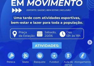 Pedro Leopoldo em Movimento leva esporte, saúde e lazer à Praça da Estação neste sábado