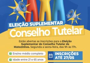 Prefeitura de Matozinhos abre inscrições para eleição suplementar do Conselho Tutelar