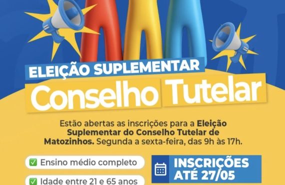 Prefeitura de Matozinhos abre inscrições para eleição suplementar do Conselho Tutelar